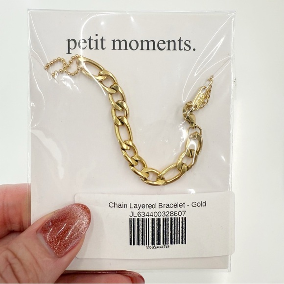 NWT Petit Moments Gold Chain Layered Bracelet - Picture 1 of 3